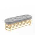 Simple small apartment fabric shoe stool modern home iron shoe rack sofa bench